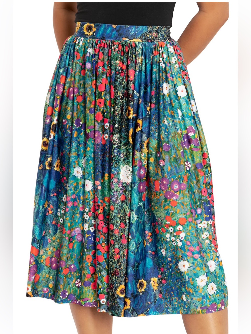 Blackmilk Klimt Collage Slinky Pocket Skirt Size Large
